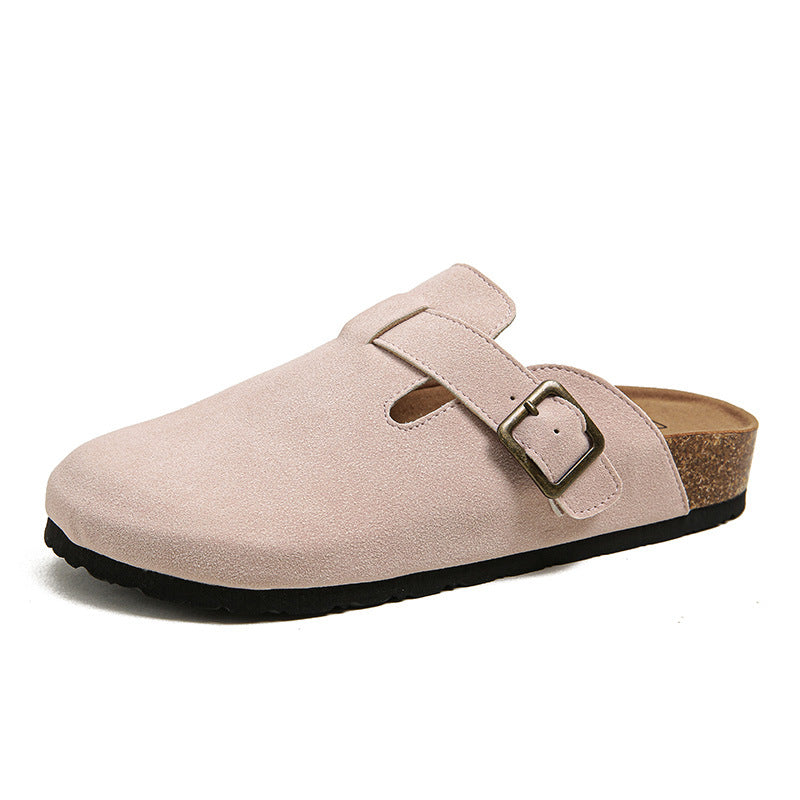Women's Toe Cap Semi Platform Fluffy Slip-on Slippers