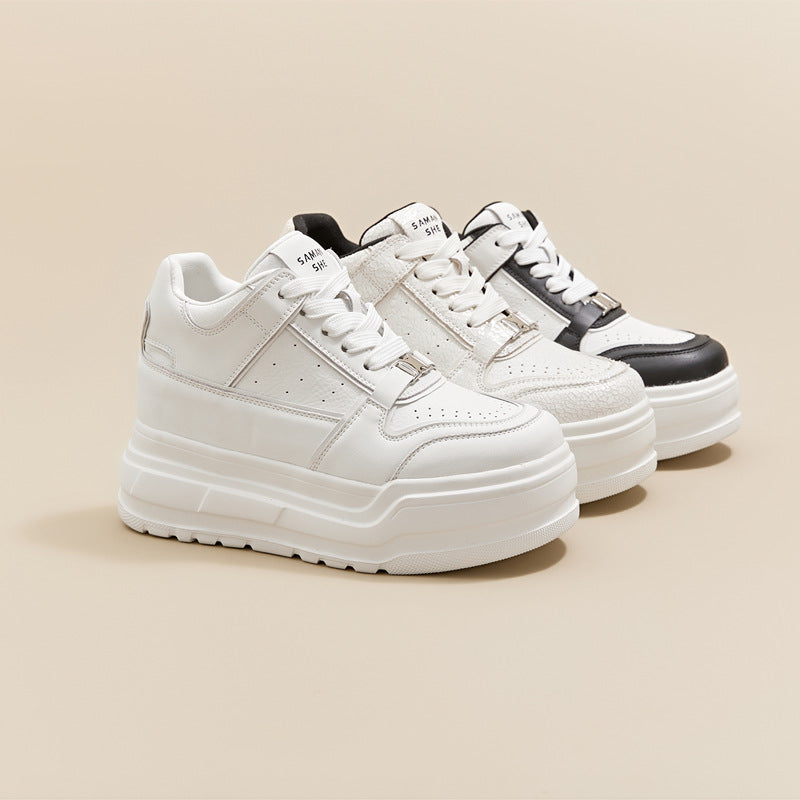 Women's Insole Genuine Platform White Spring Small Sneakers