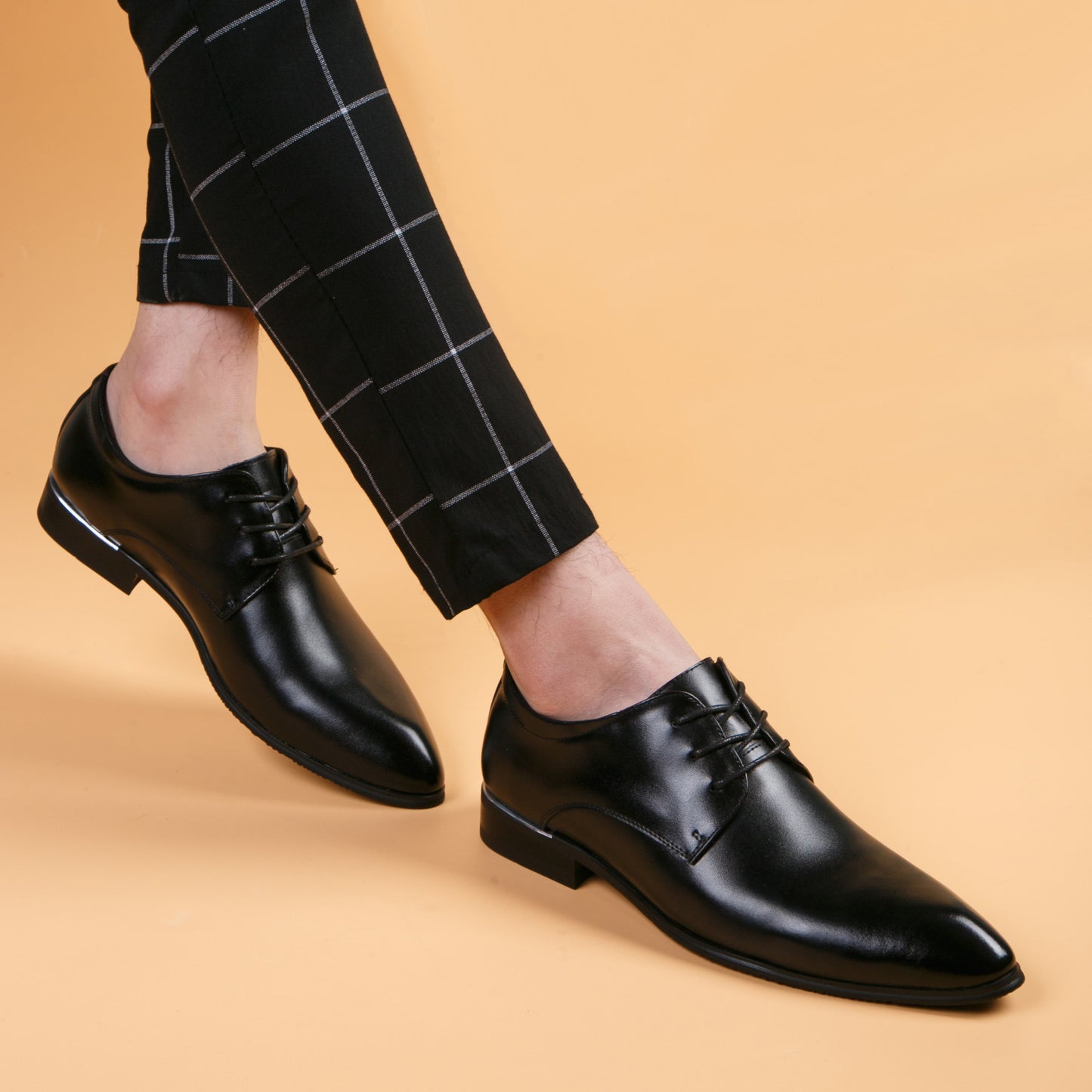 Men's Black Breathable Best Man Wedding Formal Men's Business Leather Shoes