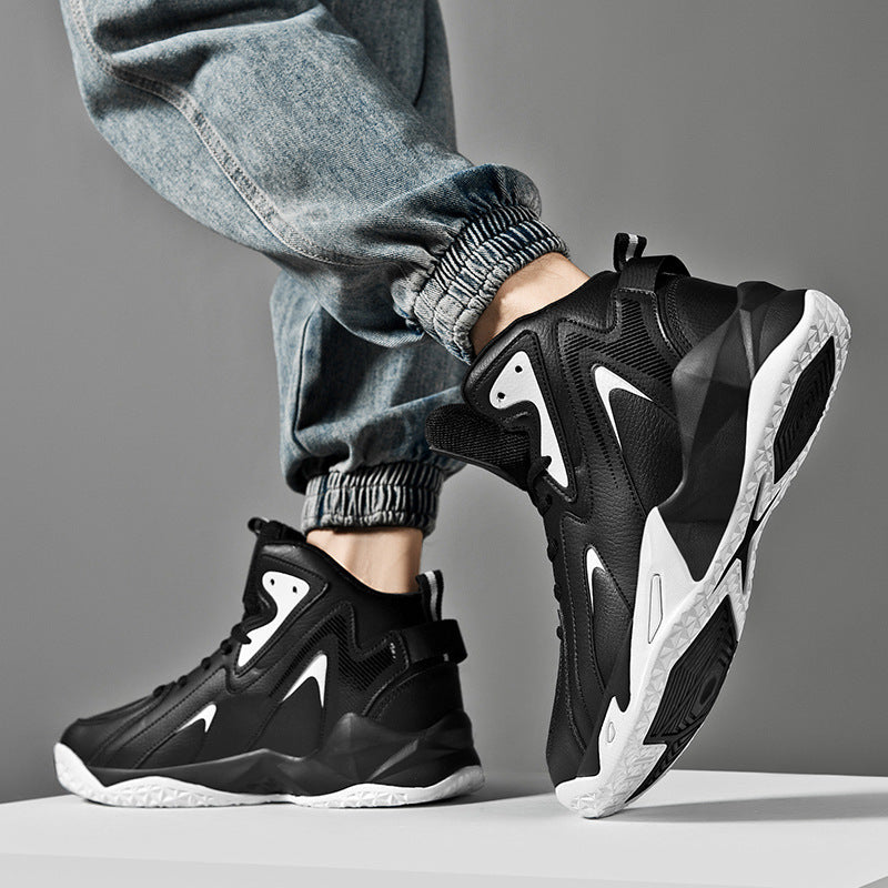 Men's Style Basketball Thick-soled Shock Absorption Breathable Green Little Training Men's Sports Shoes