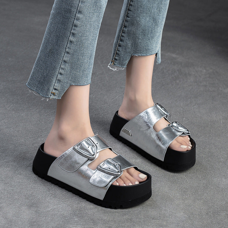 Women's Thick Bottom Korean Style Sier Outdoor Women's Shoes