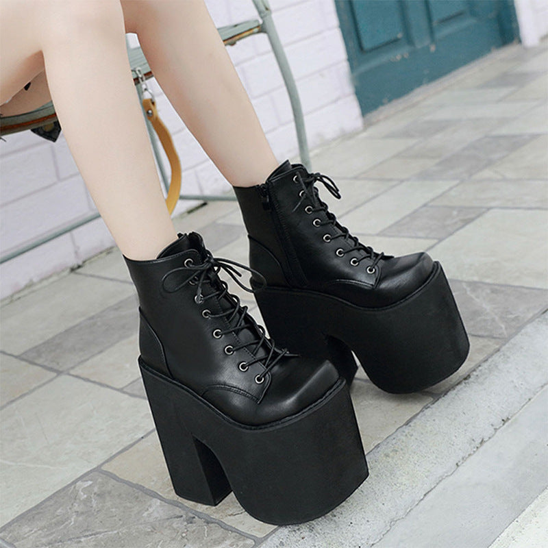 Women's Chunky Ankle Fashion Stage Show Plus Size Wedge Boots