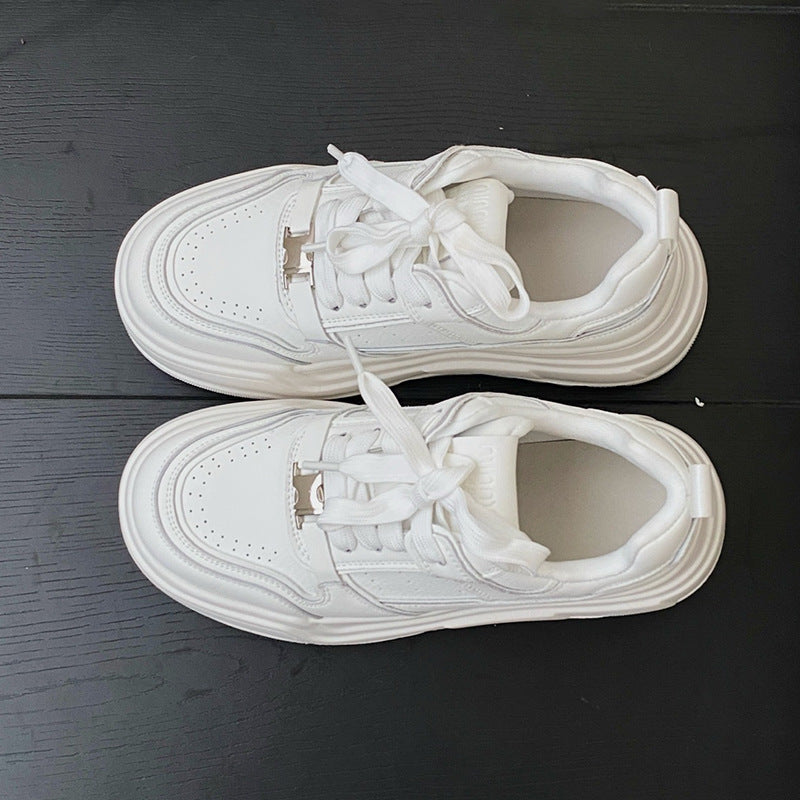 Women's Early Spring Raise The Bottom White Leisure Platform Women's Casual Shoes