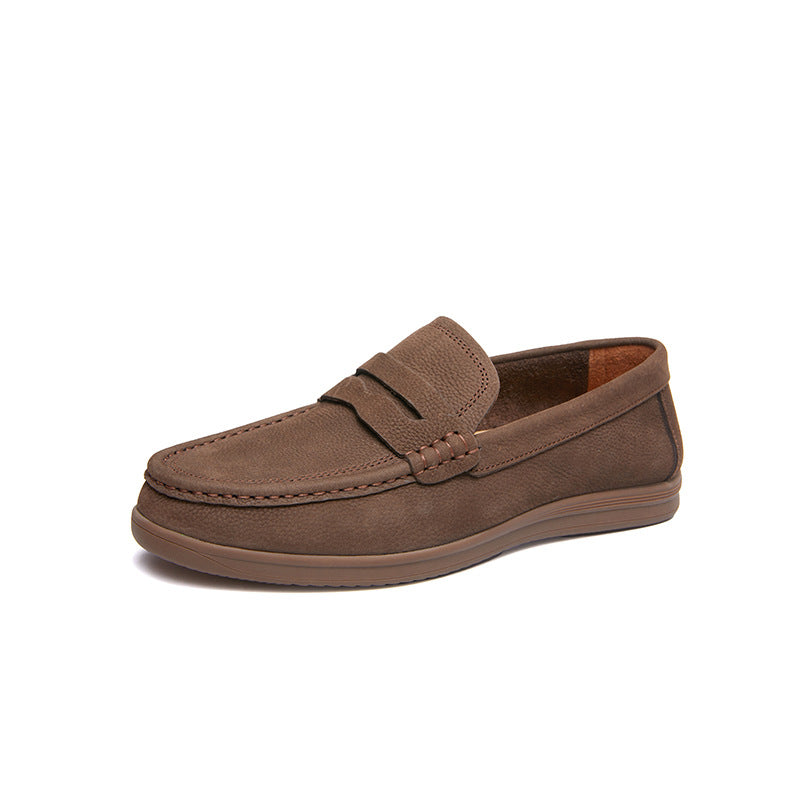 Men's Super Value Tendon Bottom Matte Cowhide Spring Comfortable Breathable Single Leather Shoes
