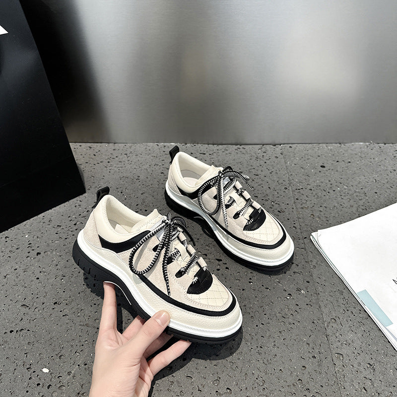 Women's Increasing Insole Classic Style Platform Panda Sneakers
