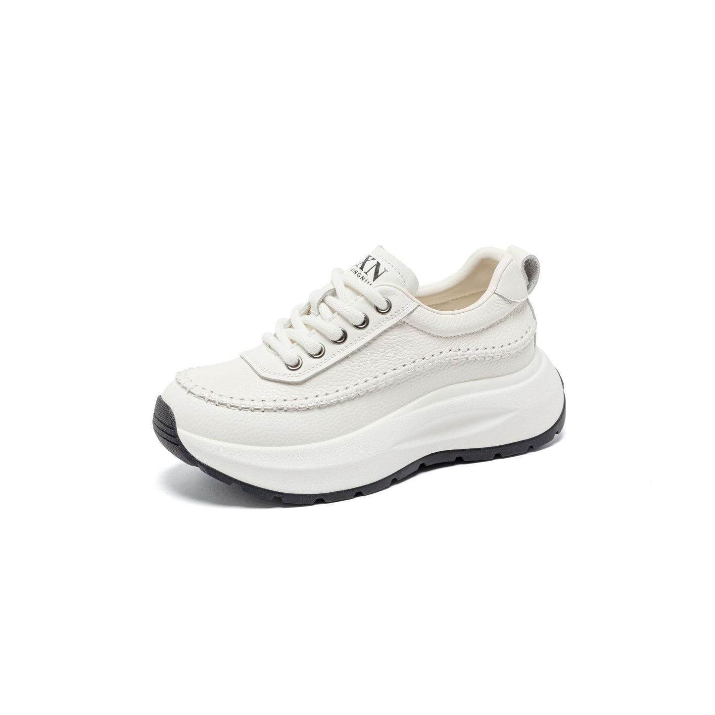 Women's Layer Cowhide Muffin Thick Genuine Retro Bottom Sports Show Feet Women's Casual Shoes