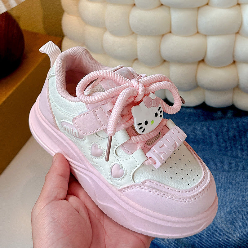 Children's Surface Thin Lining Cartoon Kate Cat Cotton Kid's Sneakers