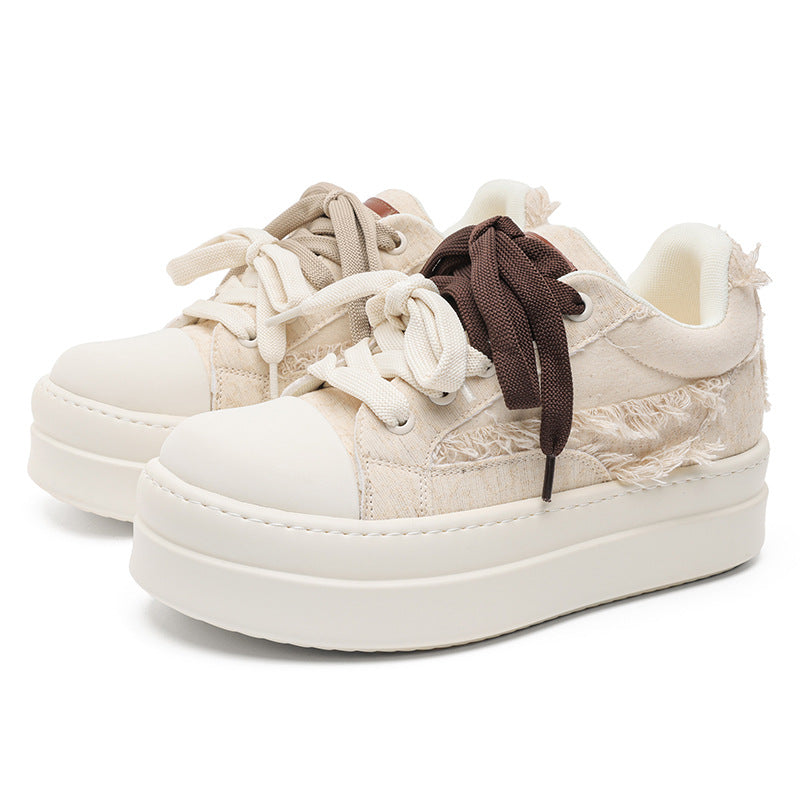 Women's & Men's Invisible Hidden Platform Couple Low Top Breathable Hight Men's Board Shoes