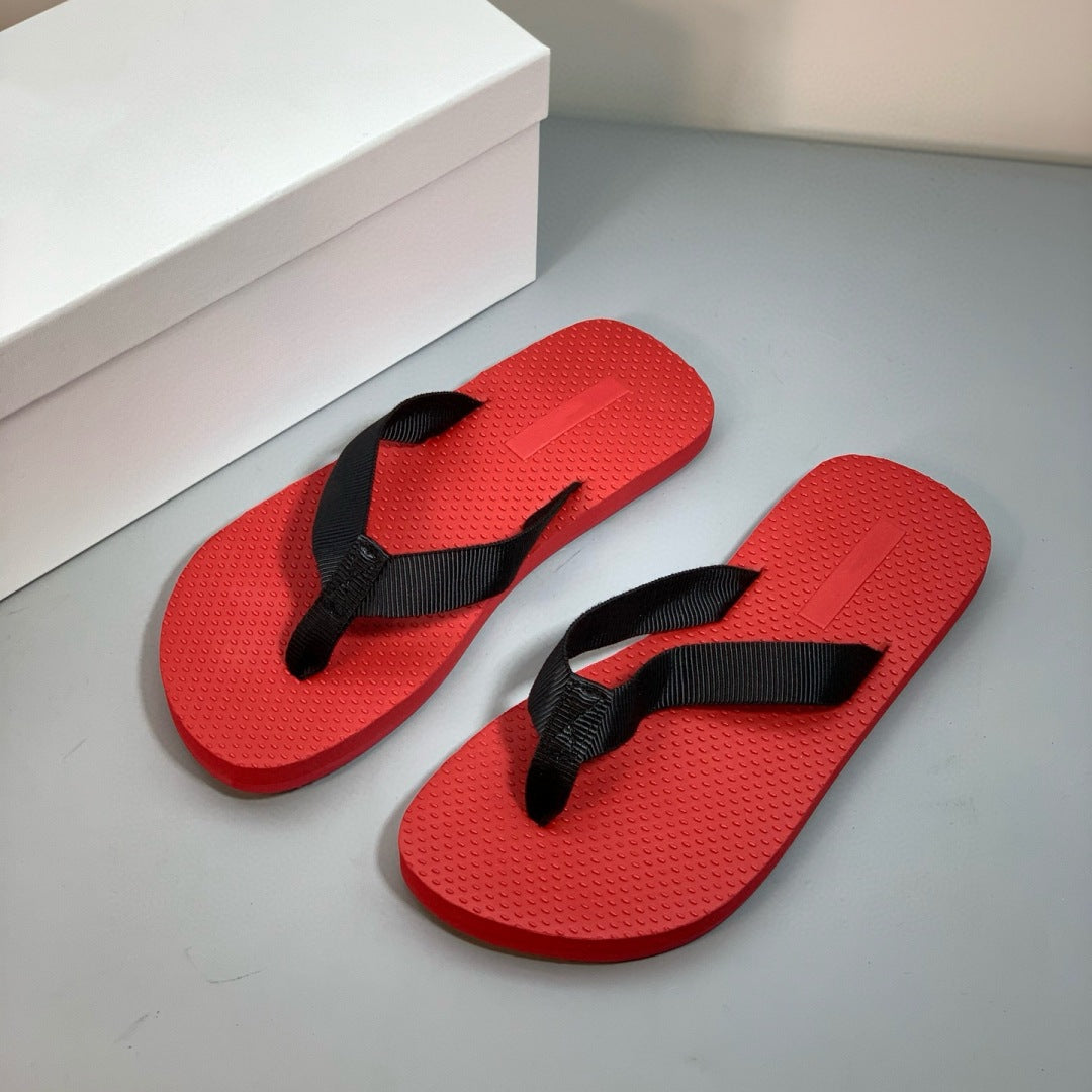 Women's Niche Minimalist Ribbon Platform Outer Wear Flat Slippers