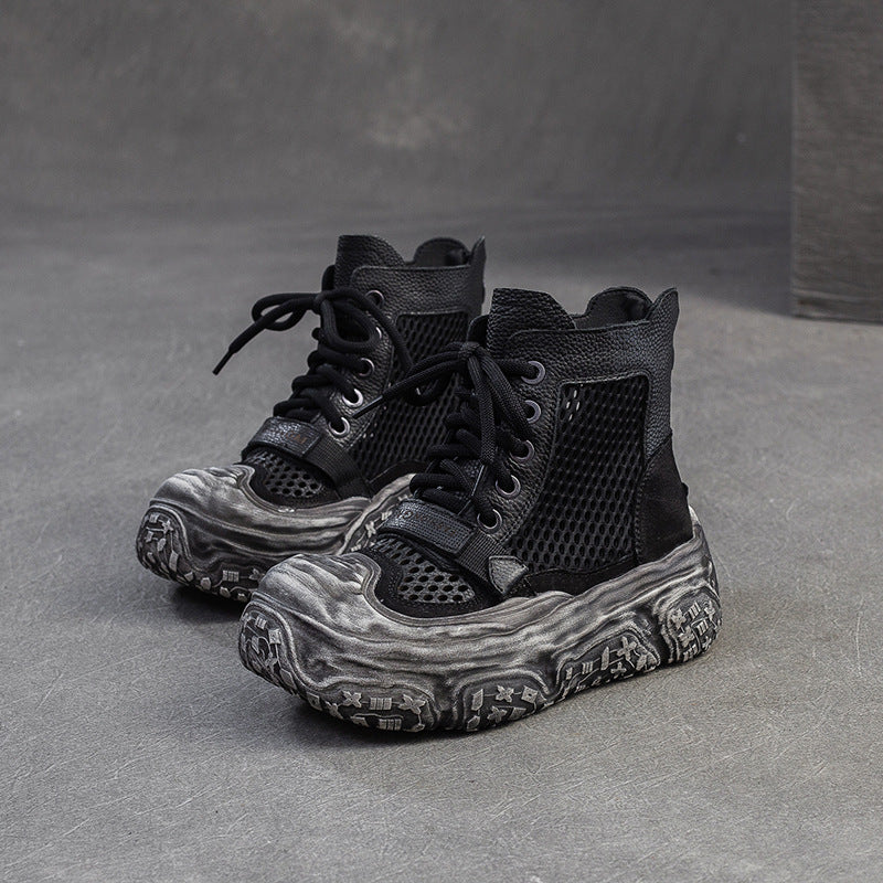 Women's Shu Breathable Mesh Retro Distressed High Sandals