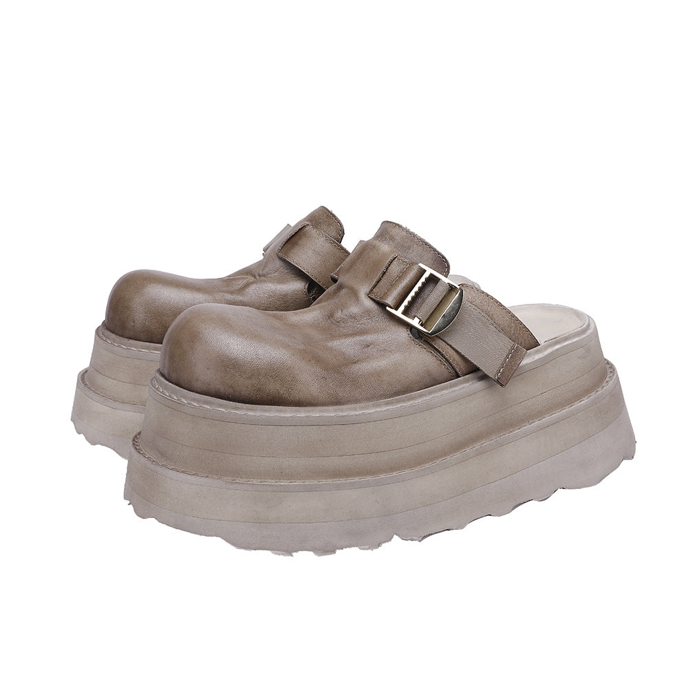 Light Soft Thick Bottom Muffin Half Thick-soles Slippers