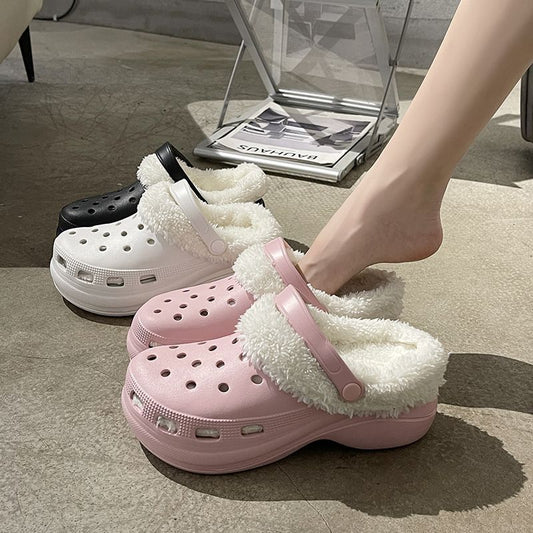 Women's Winter Fleece-lined Warm Cute Couple Cotton Home Women's Shoes