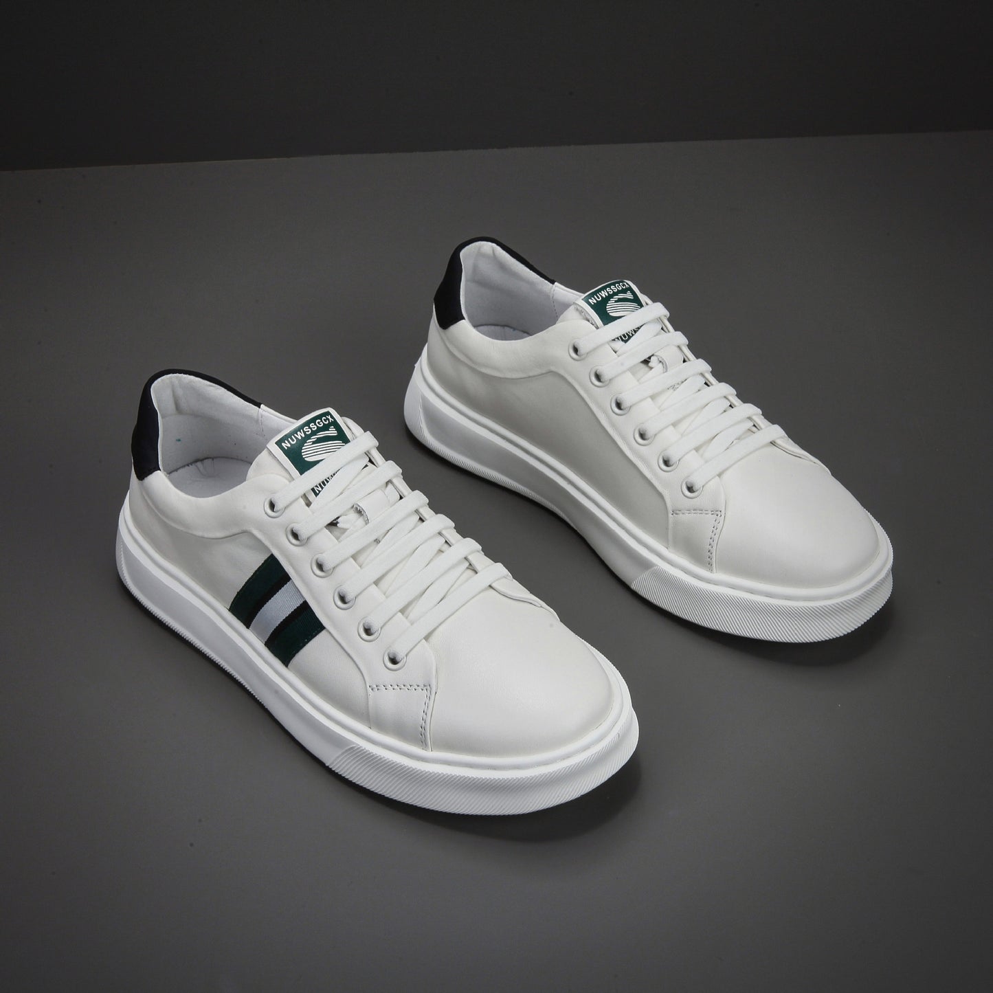 Men's White Spring Flat Sports Fashionable Korean Style Genuine Fashion Lightweight Casual Shoes