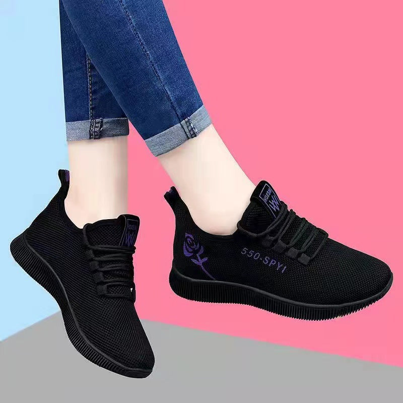 Women's Cloth Walking Soft Bottom Mom Sports Sneakers