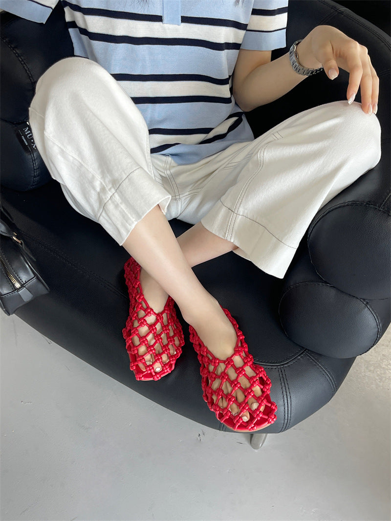 Women's Summer Low-cut Pumps Weaving Hollow Excluding Women's Shoes