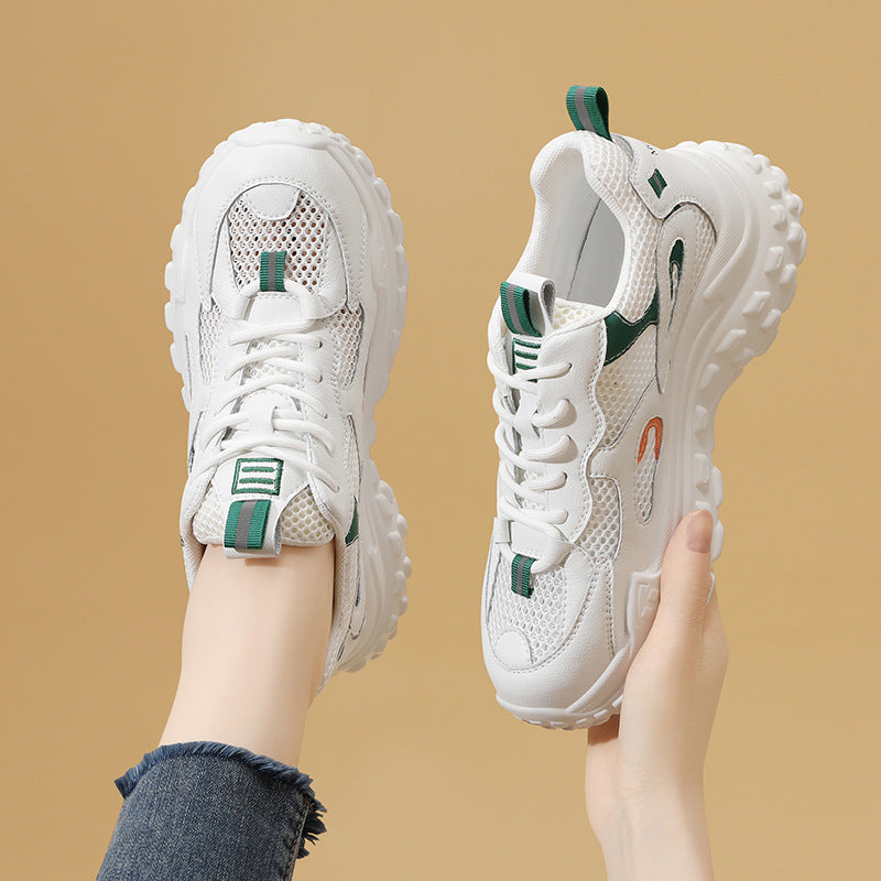 Women's Clunky Fashionable Retro Autumn Flat Platform Color Matching Sneakers