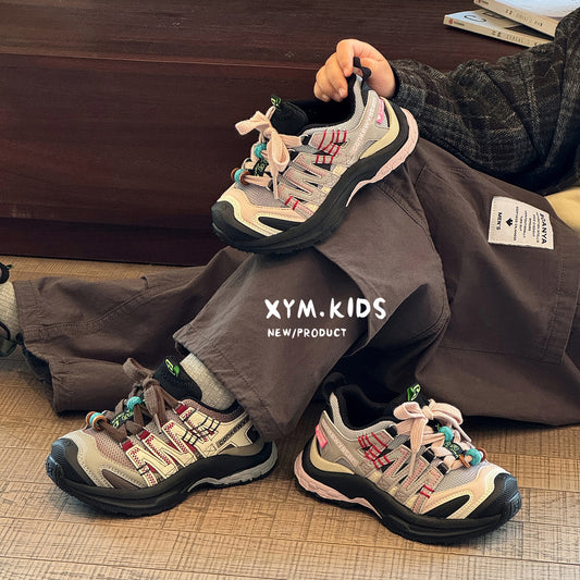 Children's Spring Dad Fashion Beaded Mesh Boys Mountain Casual Shoes