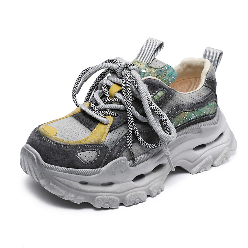 Women's Beautiful Original Color Thick-soled Dad Versatile Matching Sneakers