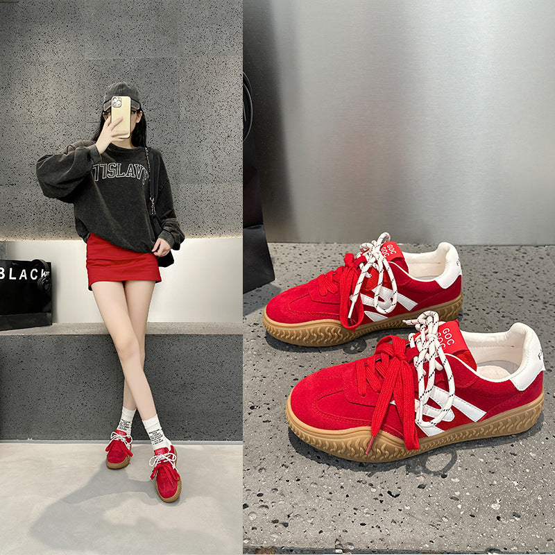 Women's Retro German Training For Sports Skate Versatile Contrast Color Lightweight Men's Shoes