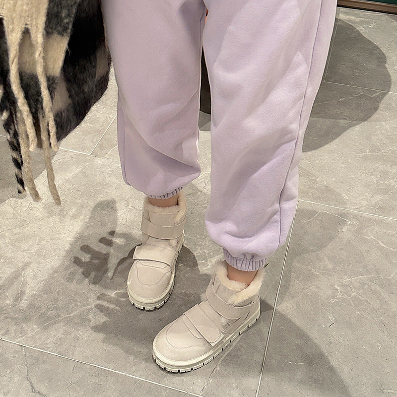 Women's Winter Fleece-lined Thick Short Trendy Bottom Boots