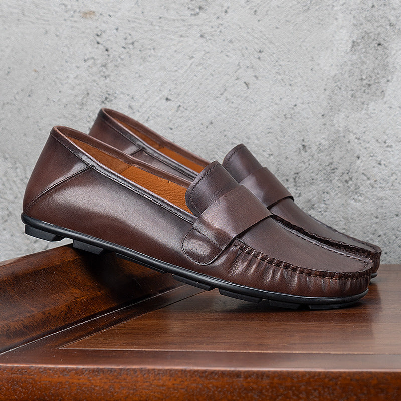 Men's Spring Genuine Soft Bottom Slip-on Fashion Loafers/doug Shoes