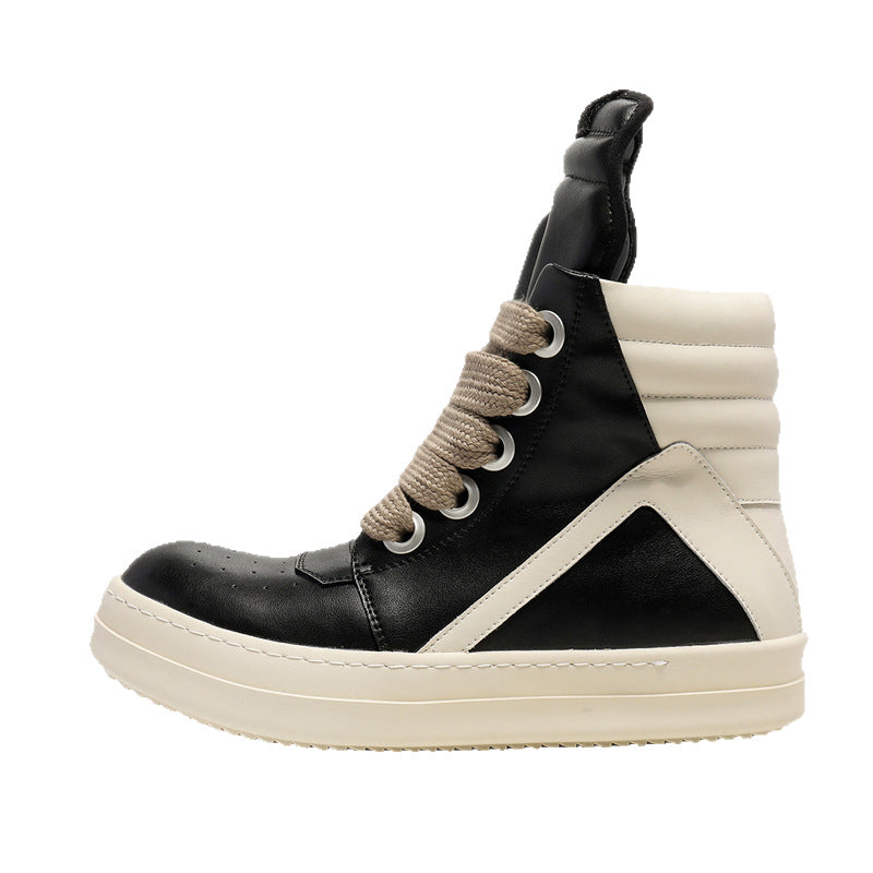 Men's Triangle Plaid Trendy Middle Platform Height Increasing Men's Casual Shoes