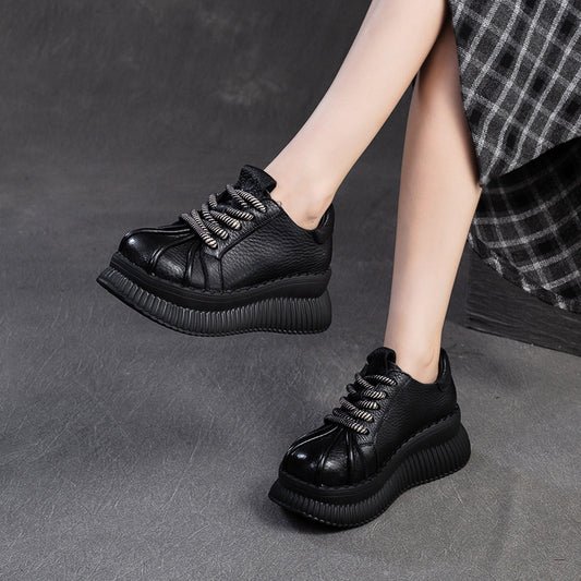 Women's Shu Autumn Thick Bottom Increased Leisure Pumps First Casual Shoes