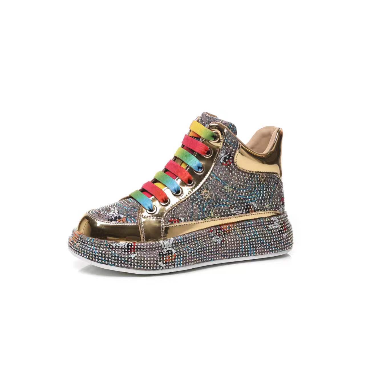 Women's Colorful Rhinestone Iti Sports Board Breathable Low Top Dad Women's Casual Shoes