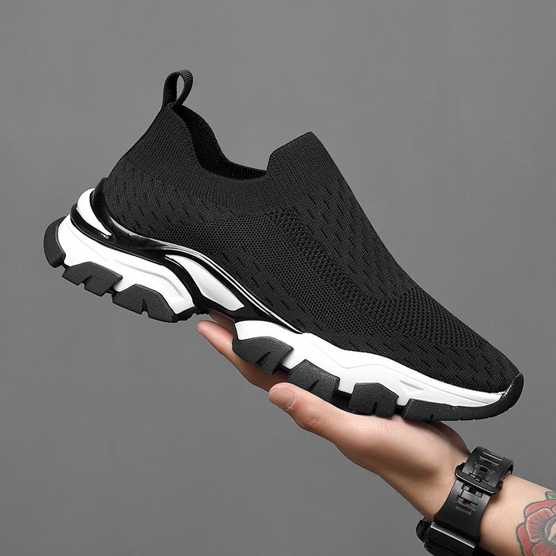 Men's Summer Breathable One Pedal Cloth Socks Korean Fashion Flying Woven Casual Shoes