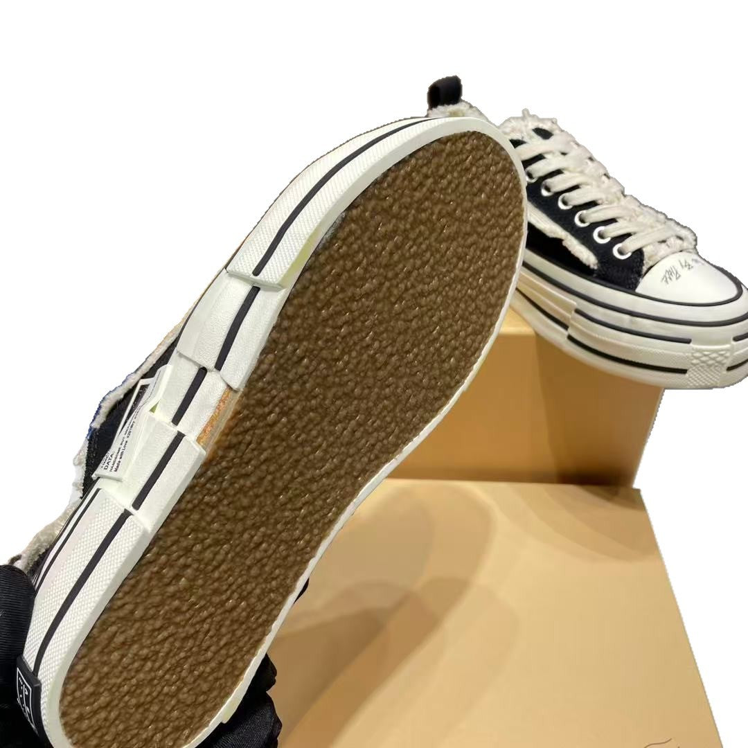 Women's & Men's Wu Beggar Frayed Fashionable Thick Sole Women's Canvas Shoes