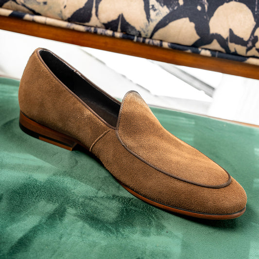 Men's Suede Flat Slip-on Pointed Soft Surface Loafers/doug Shoes