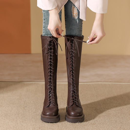 Women's Winter British Style Elastic Platform Below Boots