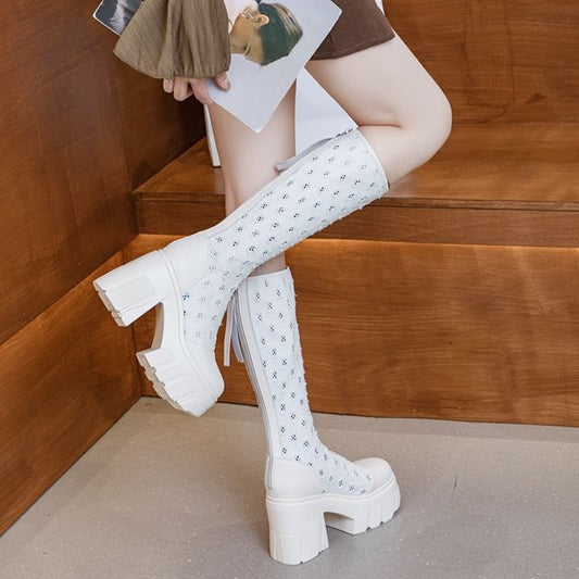 Long Knight Platform Skinny Thick High Sandals