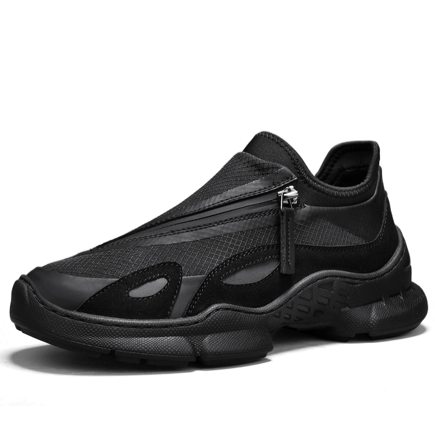 Men's Pure Black Lightweight Soft Sole Warrior Dad Men's Casual Shoes