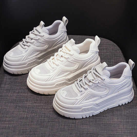 Women's Platform White Summer Breathable Mesh Dad Casual Shoes