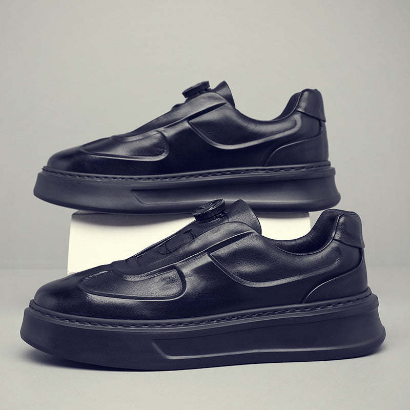 Men's Top Layer Cowhide Korean Style Trendy Men's Board Shoes
