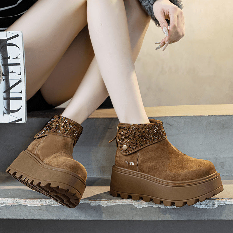 Women's Real With Fleece Lining Sports Cotton Snow Boots