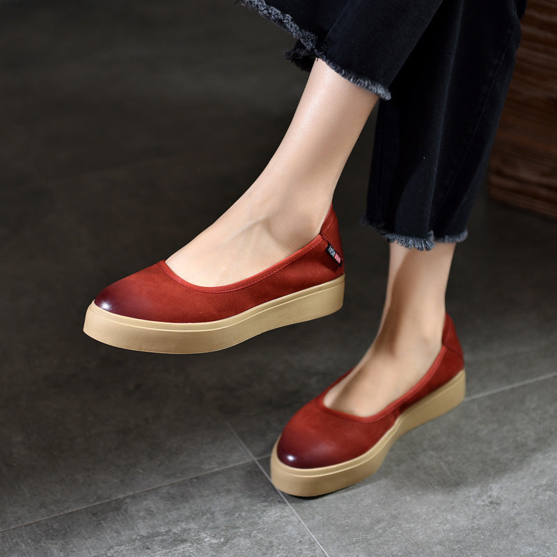 Women's Be Combined First Layer Cowhide Pointed Women's Shoes