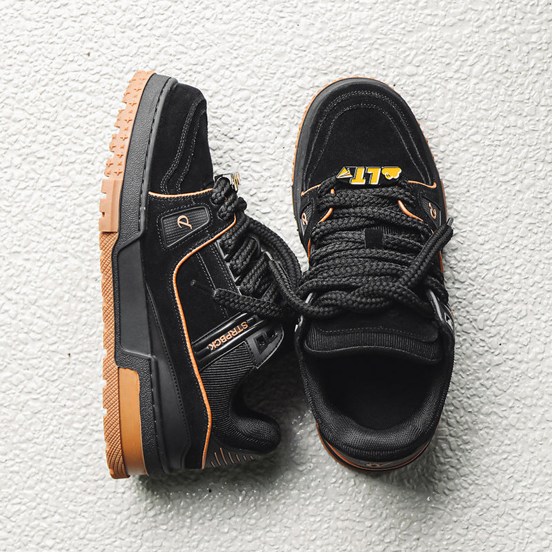 Women's Summer Trendy Black Gold Little Chubby Sneakers