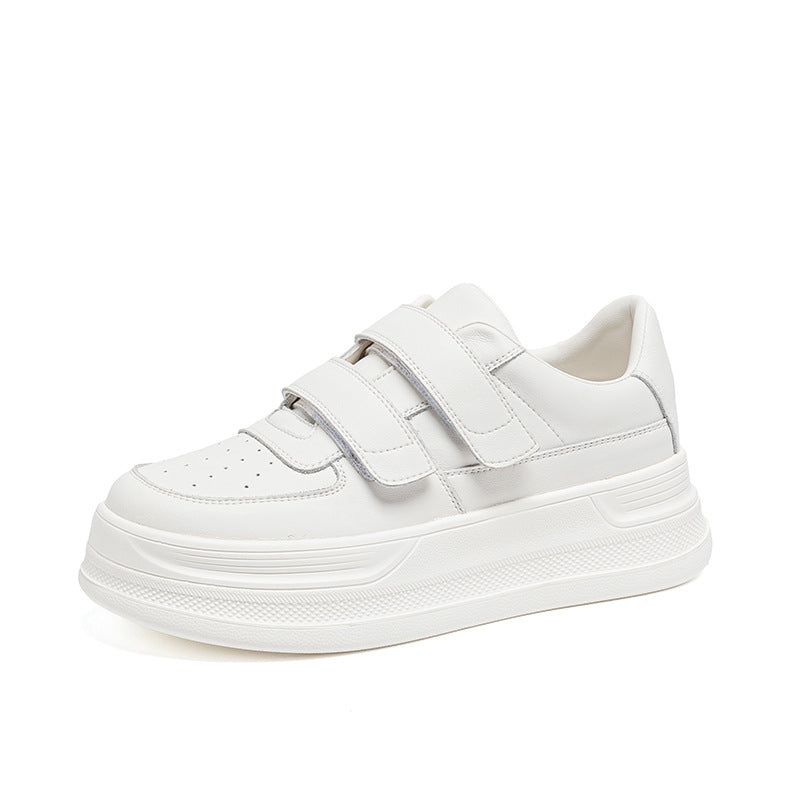 Women's White Spring Thick-soled Height Increasing Insole Fashionable Classic Women's Casual Shoes
