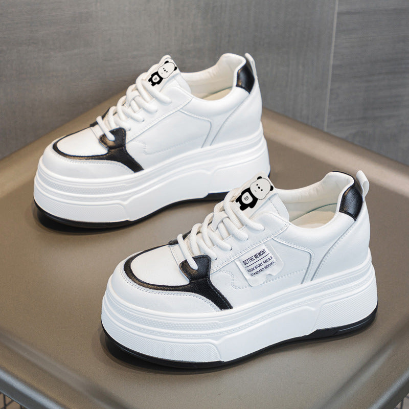 Women's Platform White Slimming Height Increasing Insole Small Versatile Women's Casual Shoes