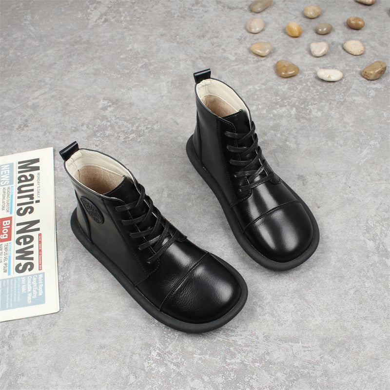 Women's Round Toe Short Fashion Comfortable Flat Boots
