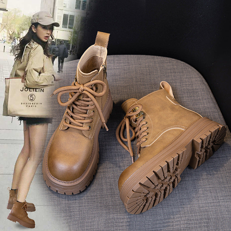 Women's Height Increasing Real With Fleece Lining Boots