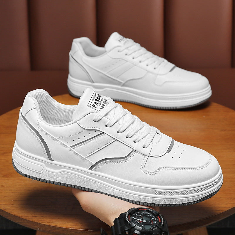 Men's Spring Breathable White Fashionable Platform Sneakers