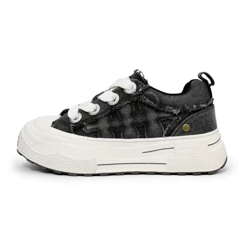 Women's Ensemble Plum Blossom Retro Platform Height Increasing Men's Shoes