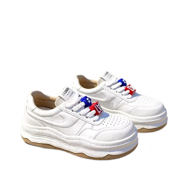 Women's Breathable Platform Thick-soled White College Style Women's Casual Shoes