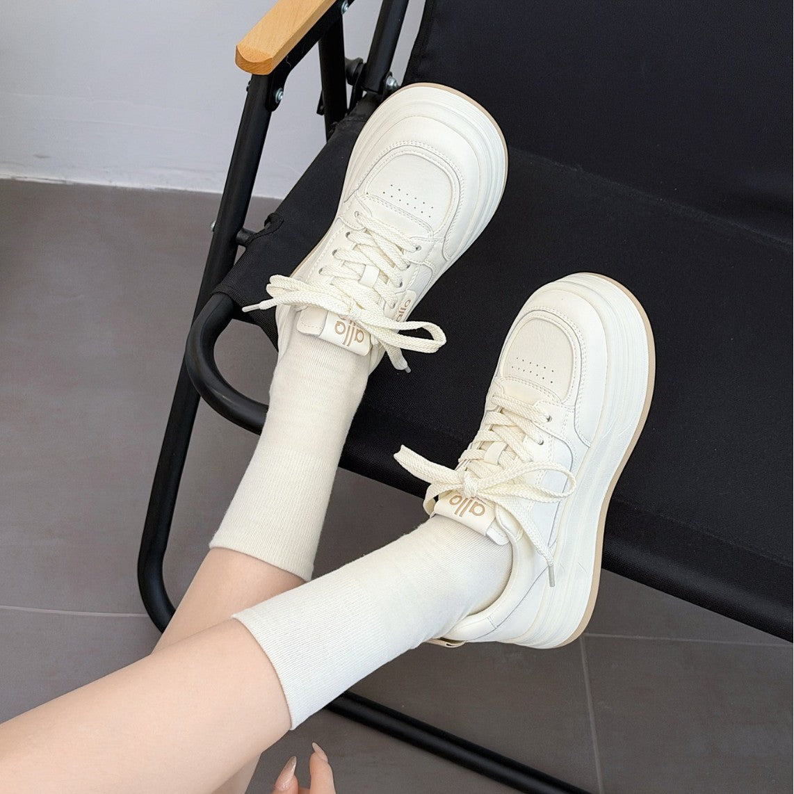 Women's Platform White Spring Comfortable Lightweight Exercise Board Women's Casual Shoes