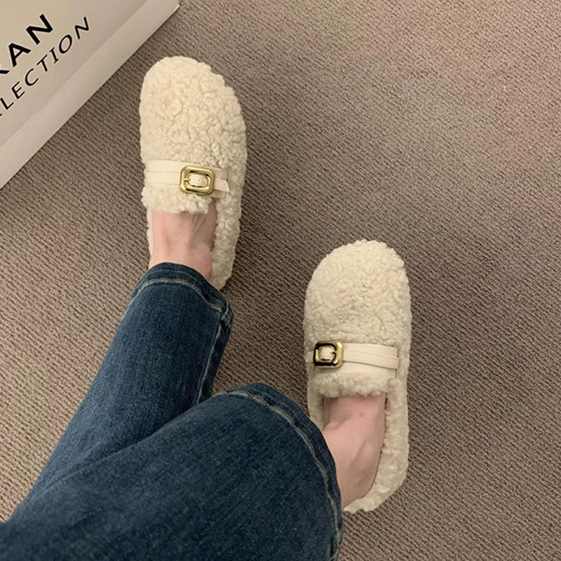 Women's Style Gentle Slip-on Fluffy Outer Wear Women's Shoes