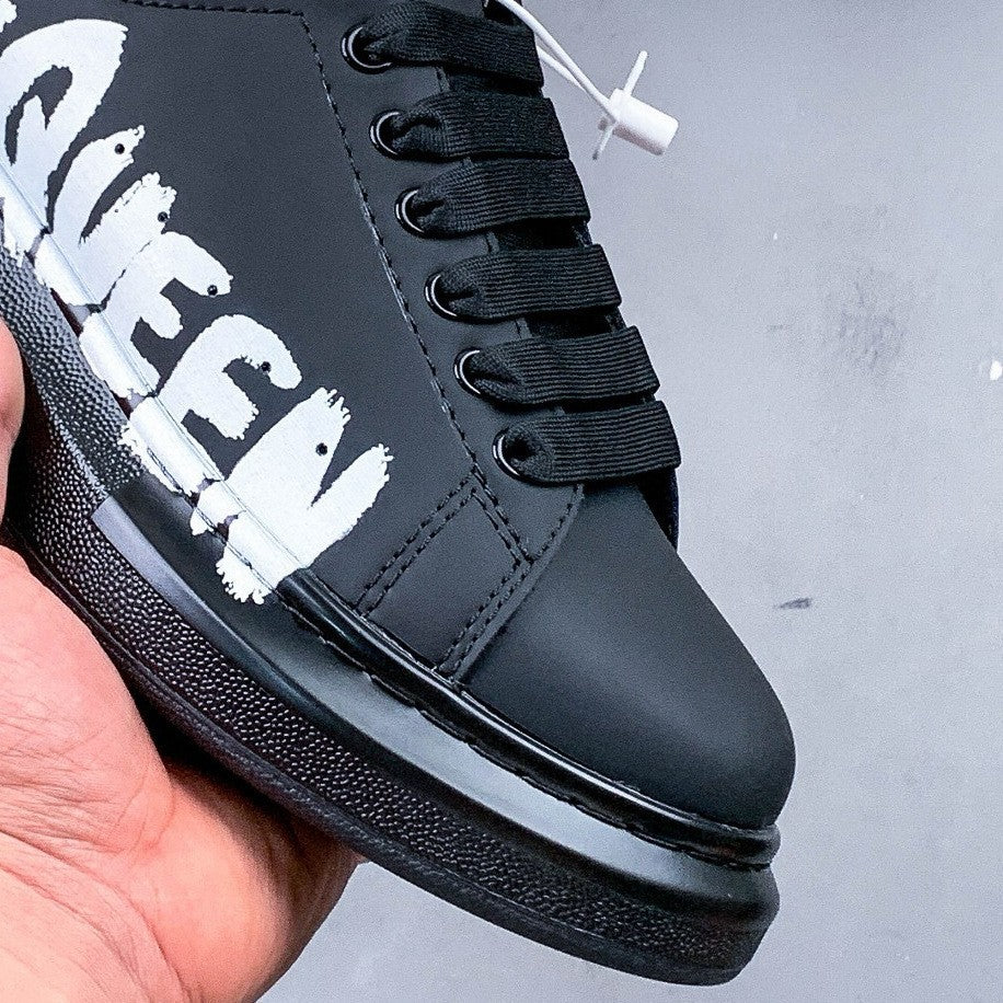 Women's & Men's Printing Mcqueen White Color Matching Cowhide Platform Women's Board Shoes