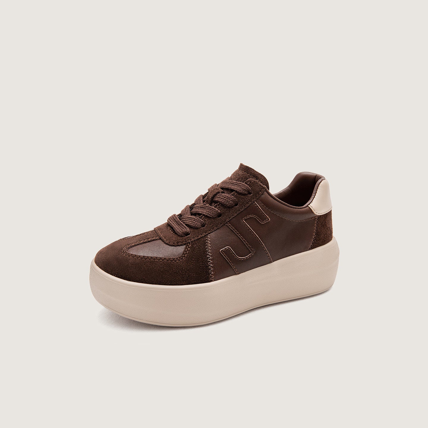 Women's Reversible Cowhide Small Milk Pastry Platform Height Increasing Insole German Casual Shoes